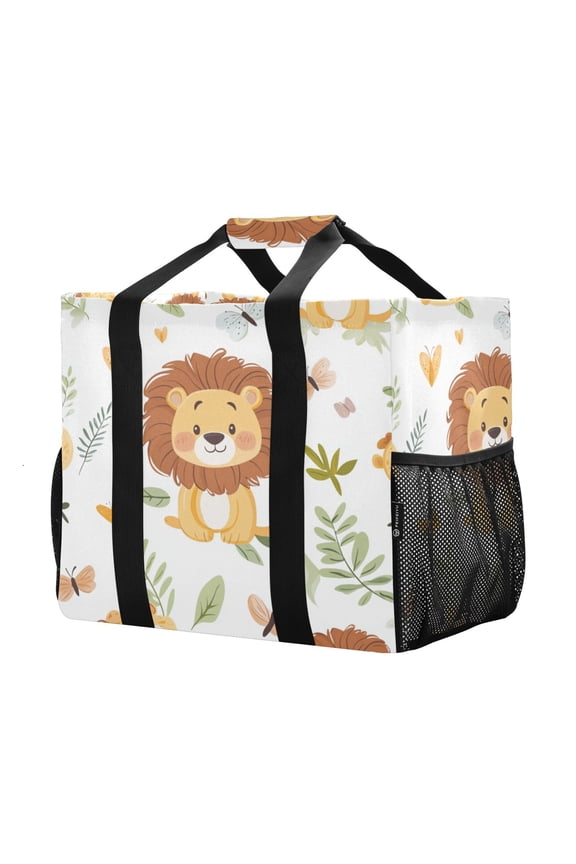 Mesh Beach Bags Totes Foldable Multiple Pockets Creatively Color Splash Leopards Printed