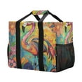 thumbnail image 1 of YAZAOO Mesh Beach Bags Totes Foldable Multiple Pockets Creatively Dancing Flamingo in Vibrant Bliss Printed, 1 of 8