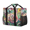 thumbnail image 1 of YAZAOO Mesh Beach Bags Totes Foldable Multiple Pockets Creatively Flamingo in A Garden Of Colors Printed, 1 of 8
