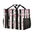 thumbnail image 1 of YAZAOO Mesh Beach Bags Totes Foldable Multiple Pockets Creatively Floral Pink Black Damask Printed, 1 of 8