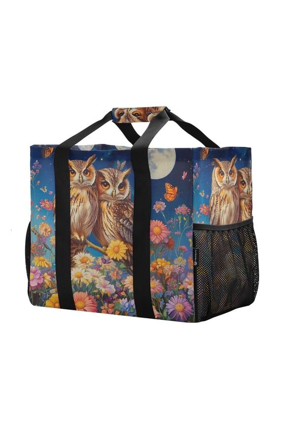 Mesh Beach Bags Totes Foldable Multiple Pockets Creatively Lavender Buzz Printed