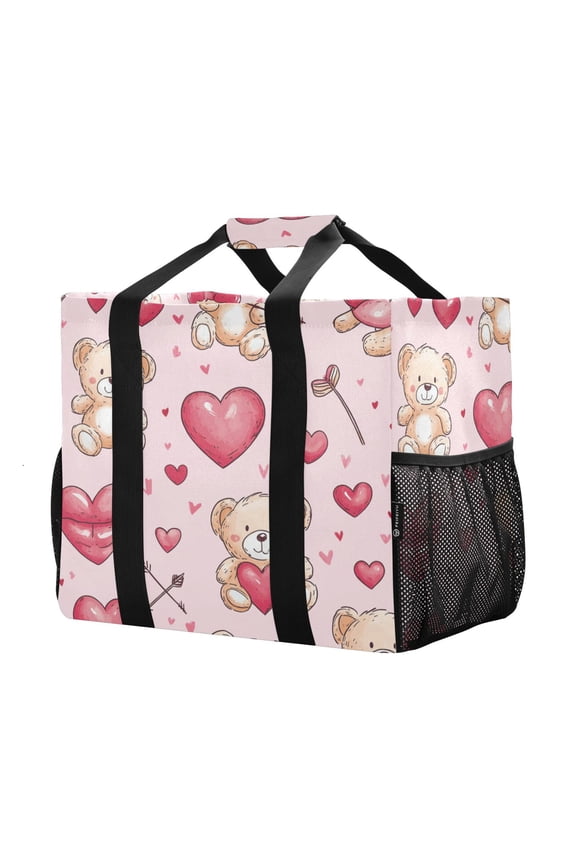 Mesh Beach Bags Totes Foldable Multiple Pockets Creatively Love Parade Printed