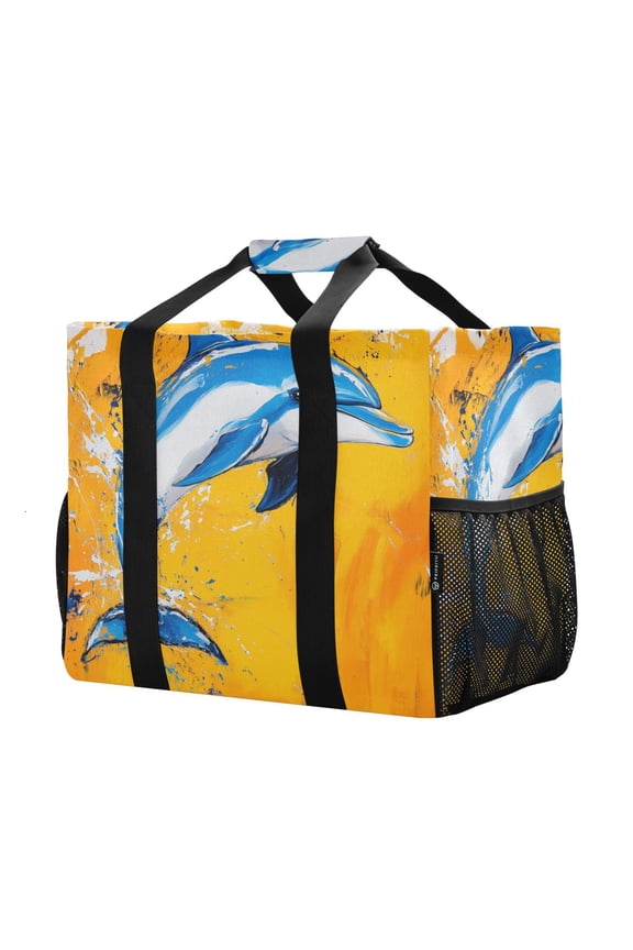 Mesh Beach Bags Totes Foldable Multiple Pockets Creatively Sunny Splash Printed