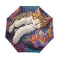thumbnail image 1 of YAZAOO One-Touch Auto Open Close Rain Umbrella With Creative Artistic Cat with Moon Pattern, 1 of 7
