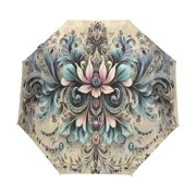 YAZAOO One-Touch Auto Open Close Rain Umbrella With Creative Floral and Jewel Design Pattern Pattern
