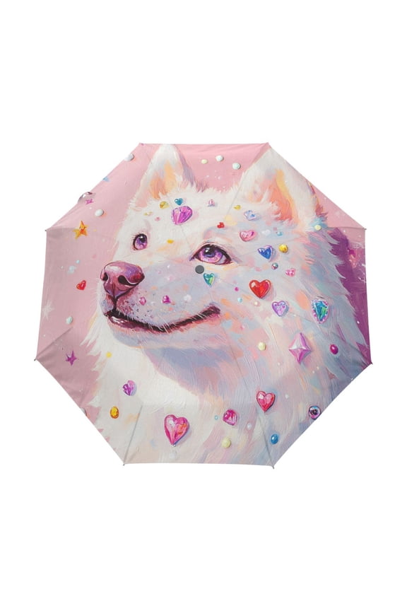One-Touch Auto Open Close Rain Umbrella With Creative Gems Of Joy Pattern
