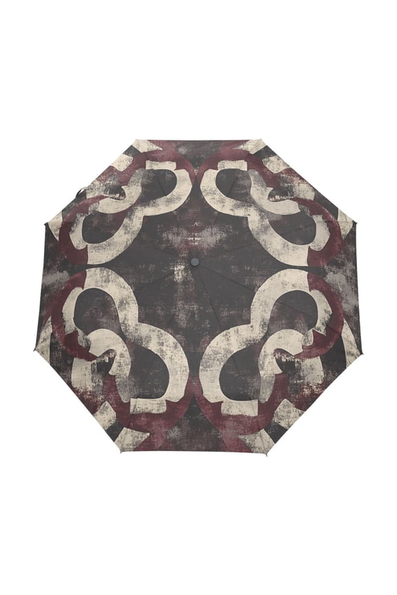 One-Touch Auto Open Close Rain Umbrella With Creative Irregular Lines Pattern