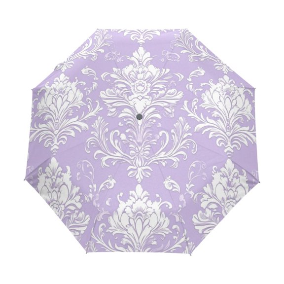 YAZAOO One-Touch Auto Open Close Rain Umbrella With Creative Lavender Lace Patterns Pattern
