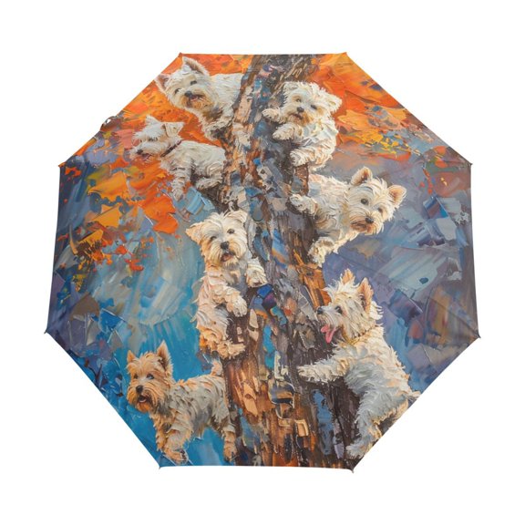 YAZAOO One-Touch Auto Open Close Rain Umbrella With Creative Little Climbers in Autumn Pattern