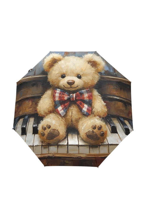 One-Touch Auto Open Close Rain Umbrella With Creative Melodic Cuddles Pattern