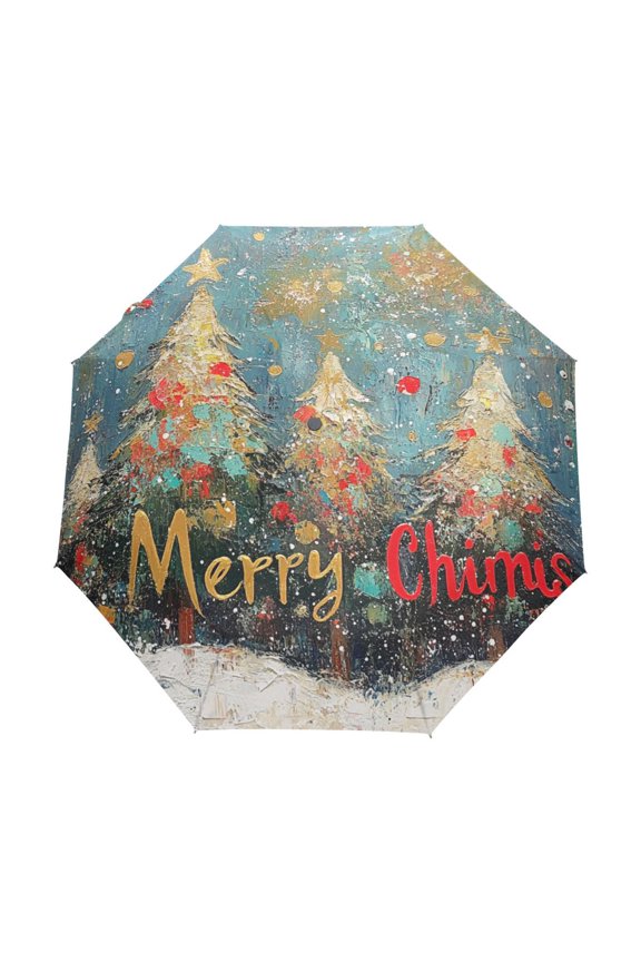 One-Touch Auto Open Close Rain Umbrella With Creative Merry Chimis Pattern