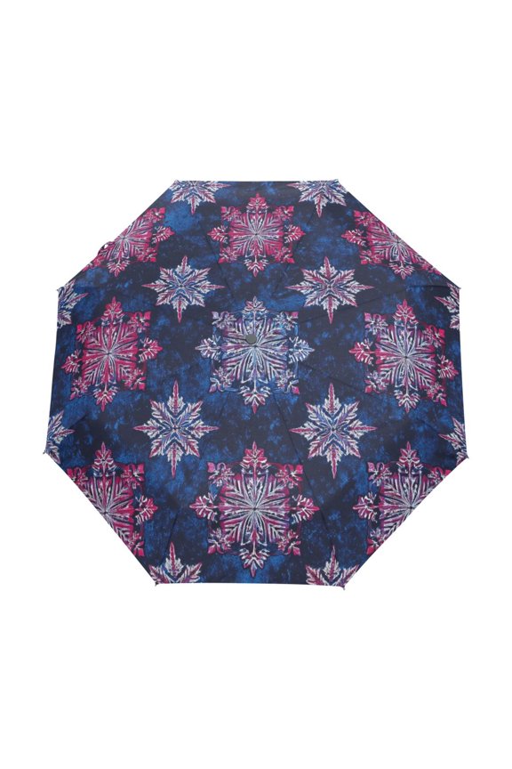 One-Touch Auto Open Close Rain Umbrella With Creative Snowflakes Blue Pink Pattern