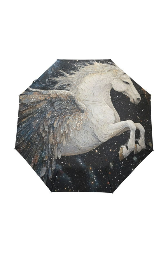 One-Touch Auto Open Close Rain Umbrella With Creative Unicorn Pegasus Pattern