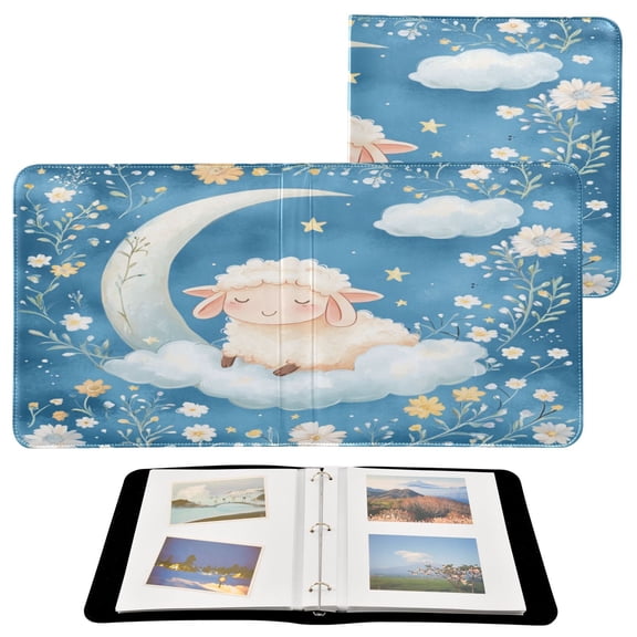 YAZAOO Photo Album Book Scrapbooking Sheep Resting on Clouds Printed Picture Album