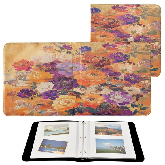 YAZAOO Photo Album Book Scrapbooking Vibrant Floral Symphony Printed Picture Album