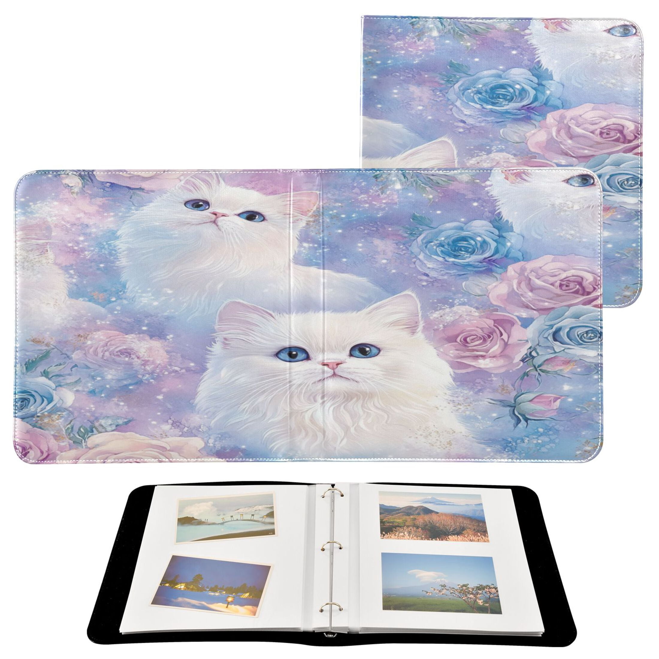 YAZAOO Photo Album Book Scrapbooking Whimsical Cat Garden Printed Picture Album