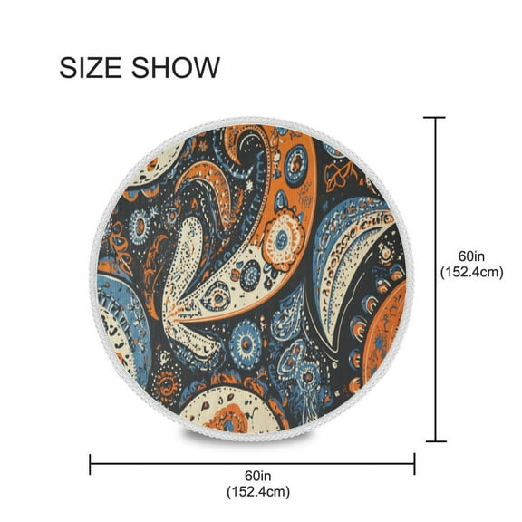 YAZAOO Round Tablecloth Art Map Pattern Pattern Tableclothes