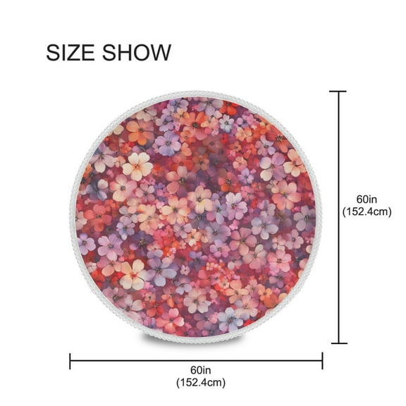 YAZAOO Round Tablecloth Carpet Of Flowers Printed Pattern Tableclothes