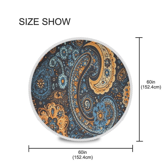 YAZAOO Round Tablecloth Colorfull Art Map Pattern Tableclothes