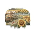 thumbnail image 1 of YAZAOO Round Tablecloth Cow Sunflowers Barn and Cart Pattern Tableclothes, 1 of 8