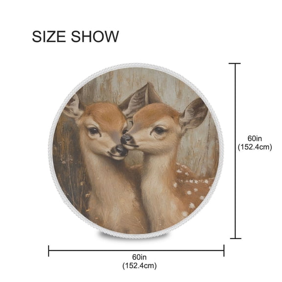 YAZAOO Round Tablecloth Deers Pattern Pattern Tableclothes