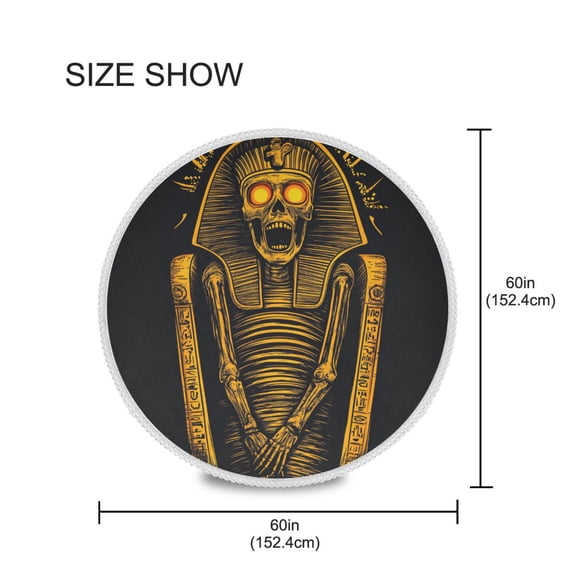YAZAOO Round Tablecloth Design Mummy Pattern Pattern Tableclothes