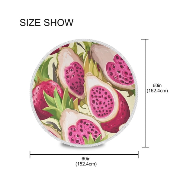 YAZAOO Round Tablecloth Dragon Fruit Pattern Pattern Tableclothes