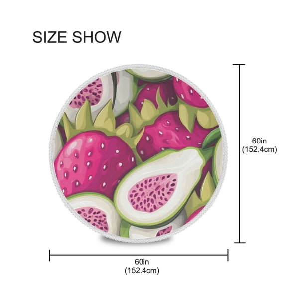 YAZAOO Round Tablecloth Dragon Fruit Pattern Tableclothes