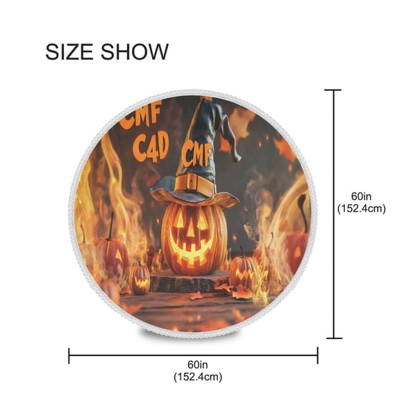YAZAOO Round Tablecloth Happ Halloween Pumpkin Pattern Tableclothes