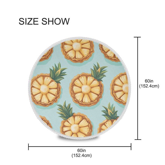 YAZAOO Round Tablecloth Pineapple Pattern Pattern Tableclothes