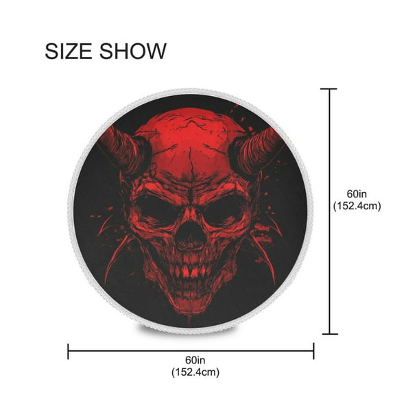 YAZAOO Round Tablecloth Red Demon Pattern Tableclothes