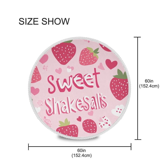 YAZAOO Round Tablecloth Strawberry Pattern Pattern Tableclothes