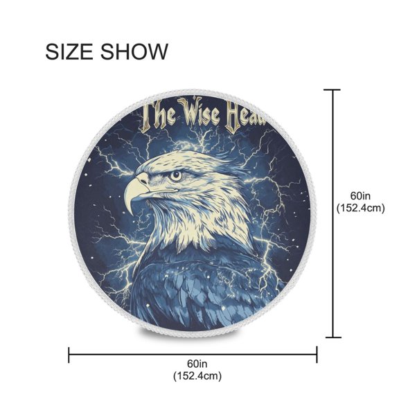 YAZAOO Round Tablecloth Thunder Eagle Pattern Pattern Tableclothes