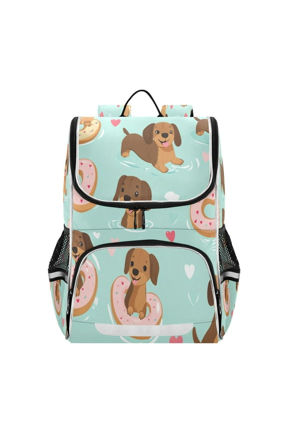 School Backpack Travel Bag Bookbags Bookbags Donut Splash Adventure Pattern