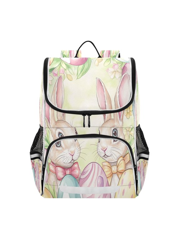 School Backpack Travel Bag Bookbags Bookbags Easter Bunny Bliss Pattern