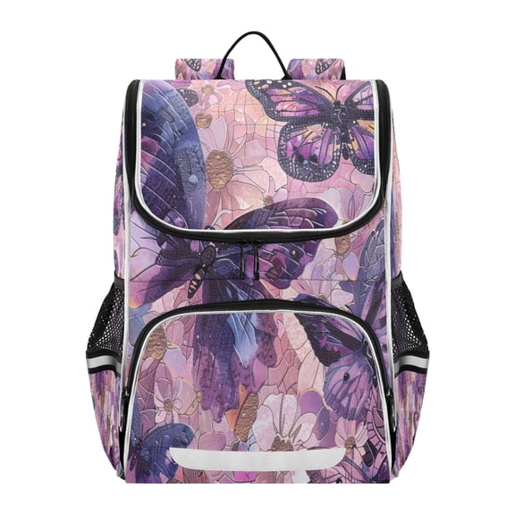 YAZAOO School Backpack Travel Bag Bookbags Bookbags Enchanting Butterflies in Bloom Pattern