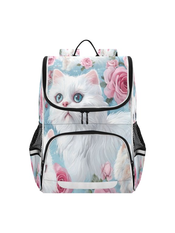 School Backpack Travel Bag Bookbags Bookbags Floral Feline Fantasy Pattern