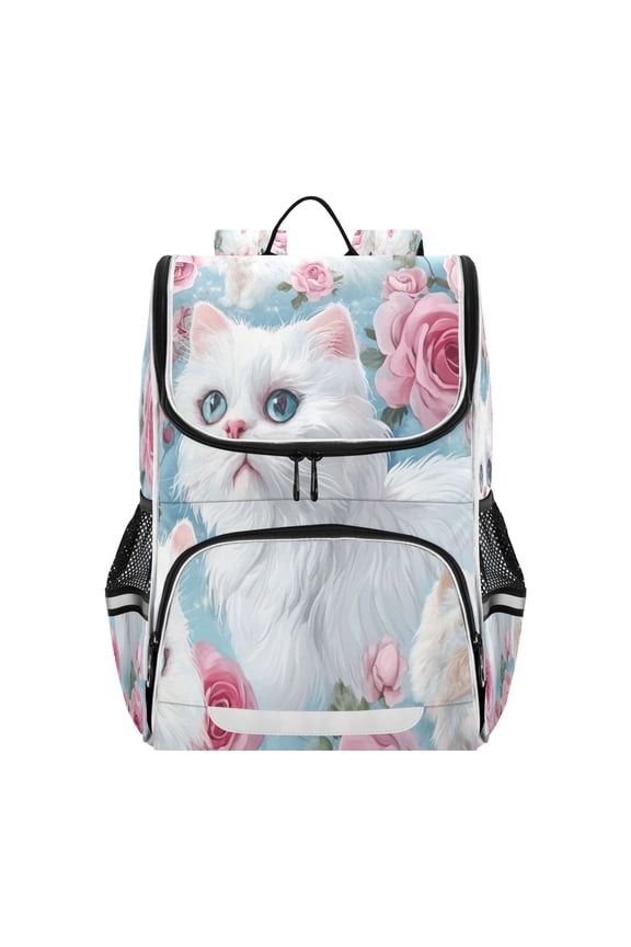 School Backpack Travel Bag Bookbags Bookbags Floral Feline Fantasy Pattern
