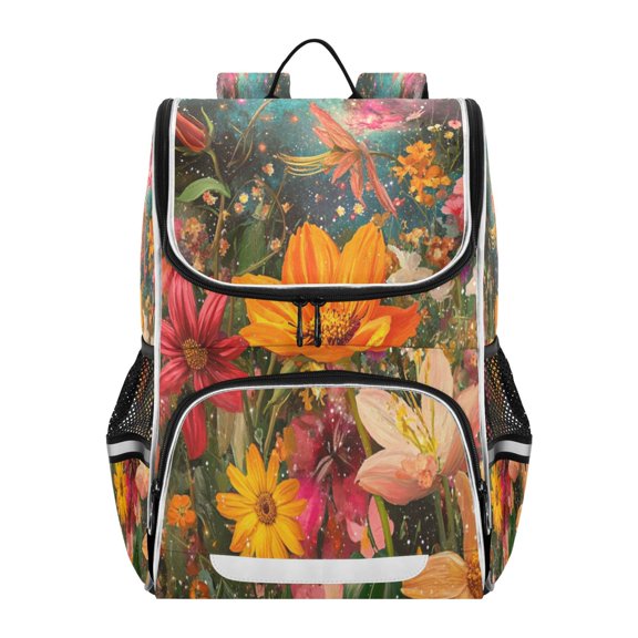 YAZAOO School Backpack Travel Bag Bookbags Bookbags Galactic Garden Pattern