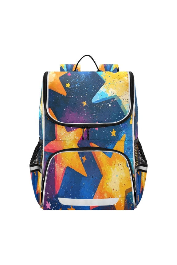 School Backpack Travel Bag Bookbags Bookbags Galactic Glow Pattern