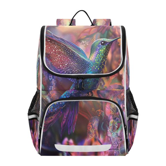 YAZAOO School Backpack Travel Bag Bookbags Bookbags Galactic Hummingbird Dance Pattern