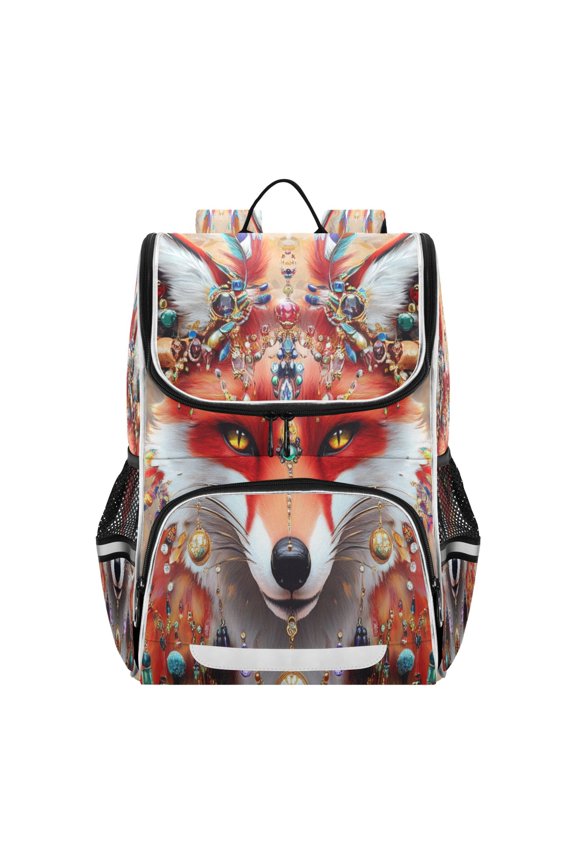 School Backpack Travel Bag Bookbags Bookbags Glamorous Fox Pattern