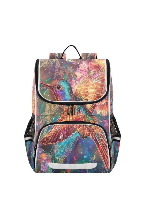 School Backpack Travel Bag Bookbags Bookbags Luminous Hummingbird Magic Pattern