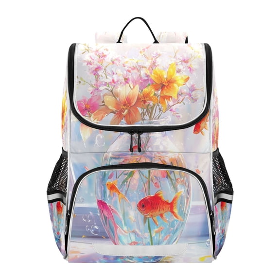 YAZAOO School Backpack Travel Bag Bookbags Bookbags Radiant Floral Aquarium Pattern