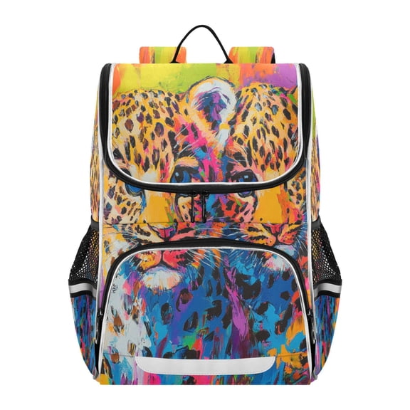 YAZAOO School Backpack Travel Bag Bookbags Bookbags Radiant Leopard Twins Pattern