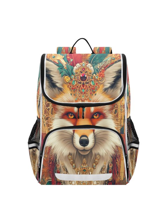 School Backpack Travel Bag Bookbags Bookbags Regal Fox Pattern