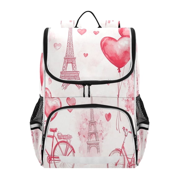YAZAOO School Backpack Travel Bag Bookbags Bookbags Sweet Parisian Whimsy Pattern