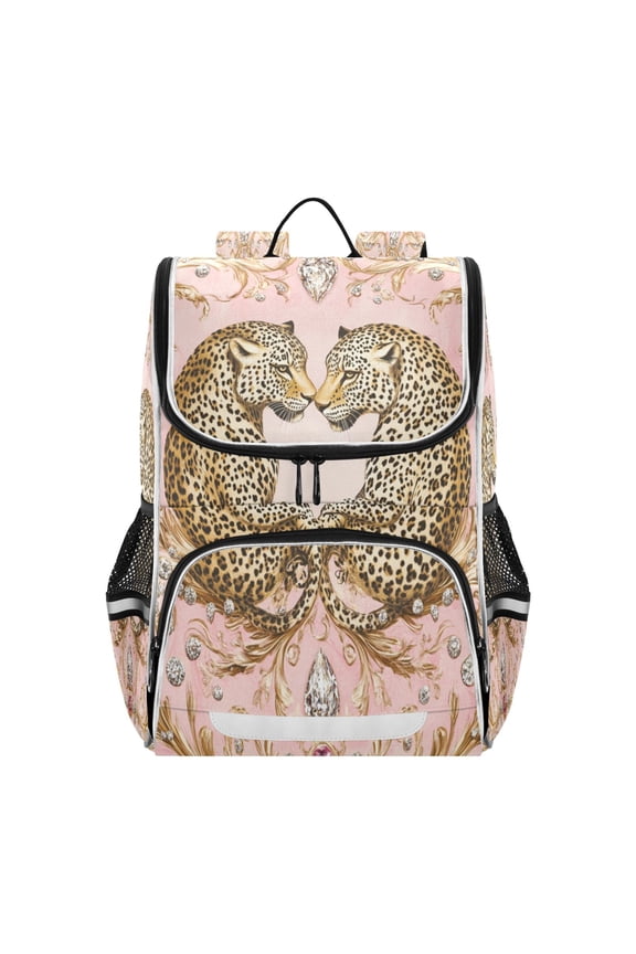 School Backpack Travel Bag Bookbags Bookbags The Leopard's Dance Pattern