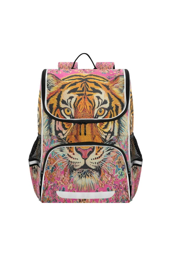 School Backpack Travel Bag Bookbags Bookbags Vibrant Tiger Majesty Pattern