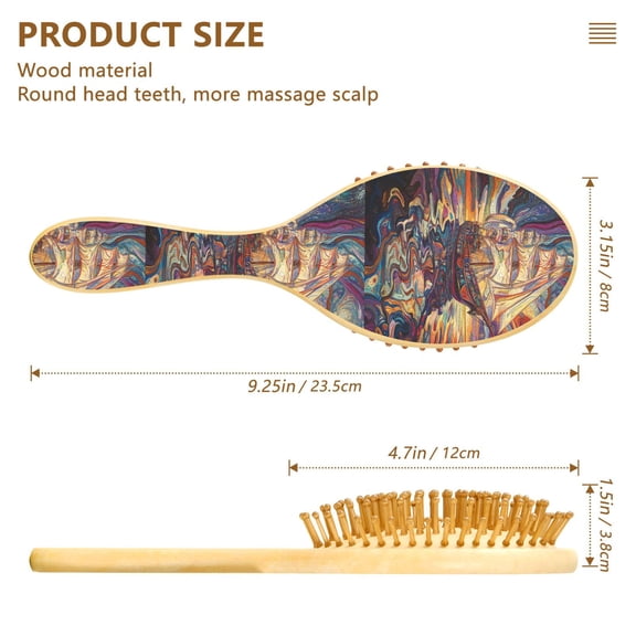 YAZAOO Soft Hair Brush Hair Comb Detangler Abstract Ship Smoothing Hair Care Beauty Gift
